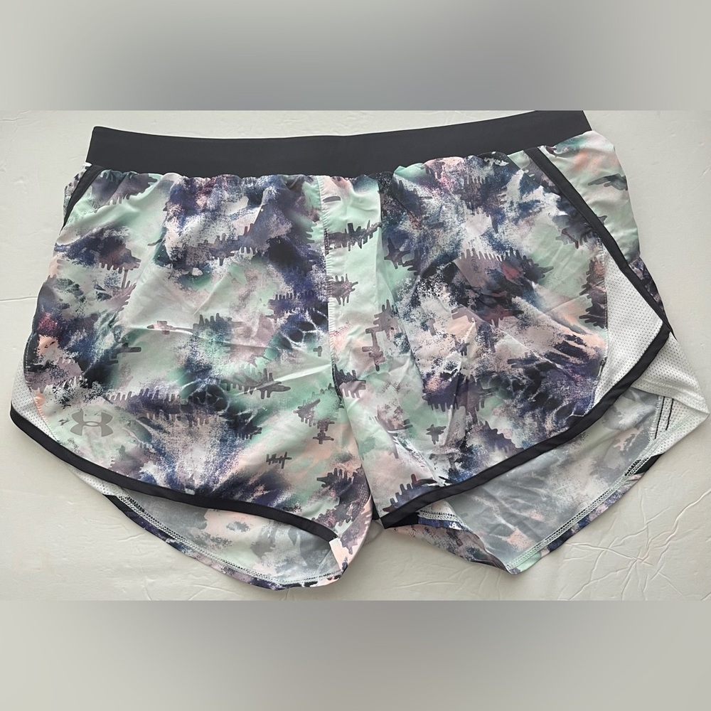 Under Armour Women's Fly By 2.0 Multicolor Athletic Running Shorts Gym 3” Sz L - Picture 2 of 5